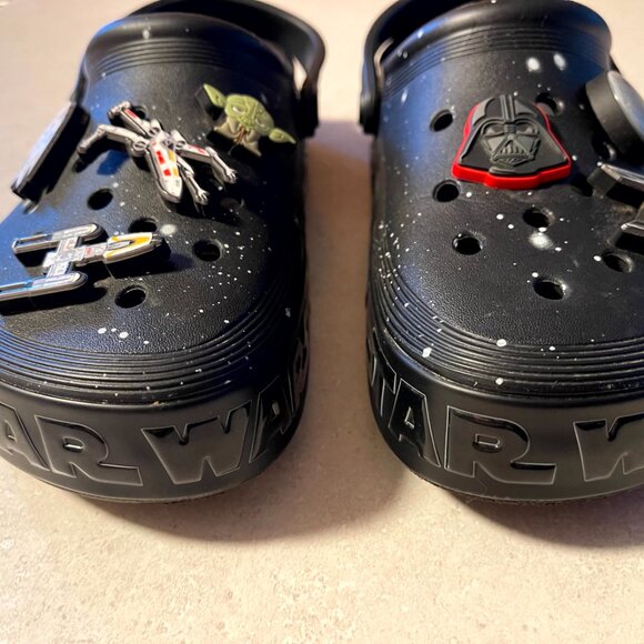 Crocs Star Wars Off Court Clog Light Up M5 W7 Black Galaxy New - Picture 2 of 11